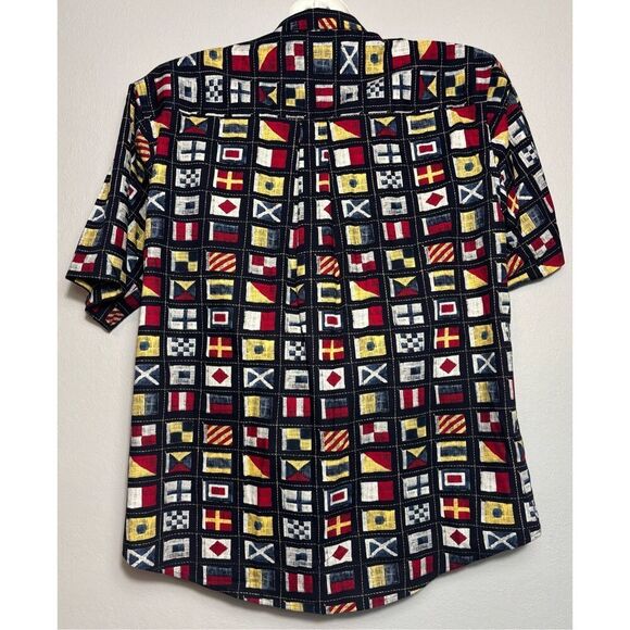 VTG Natural Issue Wrinkle Free Hawaiian Shirt Men XLT TALL Flags Design - Picture 3 of 7